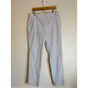 Lacoste Slim Leg Casual Pants White Blue Pattern Size 26